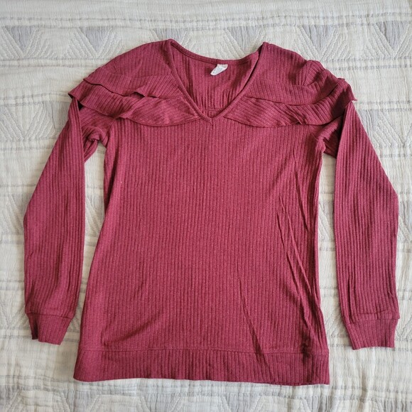 Kate Quinn organic cotton ruffle shoulder top NWOT S - Picture 1 of 2